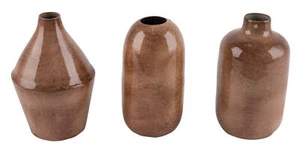 Vasen Metall Braun Tischdeko Verschiedene Formen 3 Stück - Bild 1 von 1