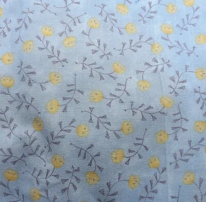 High Tea Sandy Gervais Moda Pale Blue with Yellow Flowers Fabric 2 3/4 yds - Picture 1 of 5