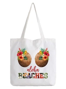 Aloha Beaches Funny Beach Tote Bag Holiday Sun Sea Sand Vacation Towel Bag Gift - Picture 1 of 1
