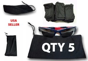 5 Universal Sunglasses Case Black Pouch Storage Bag Glasses Microfiber Sleeve - Picture 1 of 7