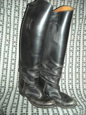 VTG WOMENS 5.5 C DEHNER BLACK TALL EQUESTRIAN HORSE RIDING DRESS BOOTS - Image 1 of 4