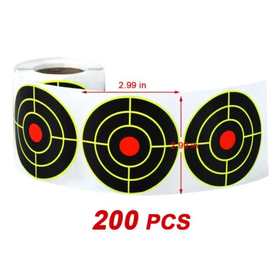 ZXMT 200Pcs Splatter Target Stickers Paper 3" Self Adhesive Reactive Targets Shooting