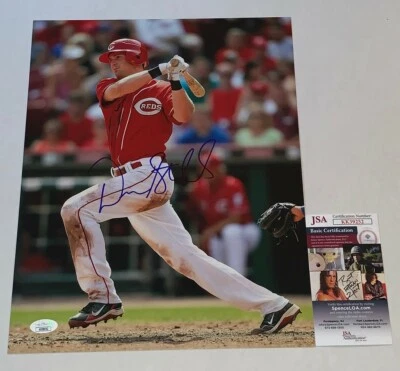 Foto autografada por Drew Stubbs Cincinnati Reds 11x14 JSA - Imagem 1 de 2