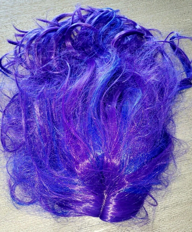 Mujer Adolescente Niña PÚRPURA Profundo con Peluca de Pelo Azul Talla Única HALLOWEEN SHOU Foto 1 de 1