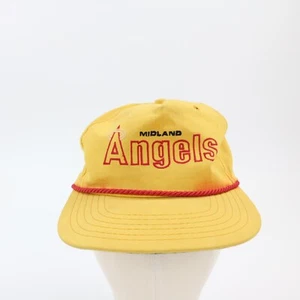 Cappello berretto baseball vintage Midland Angels Minor League anni 80 giallo corda rossa raro - Foto 1 di 9