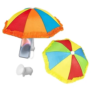 2x Mini Sun Umbrella For Cell Phone Sun Shade Phone Holder Cooling Random Color - Picture 1 of 10