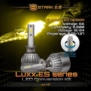 Stark 66W 5200LM Flip COB LED Kit 3000K Yellow Headlight High Beam - H1 - Picture 1 of 8