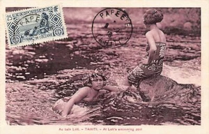 TAHITI - Au Bain Loti - Femmes Polynésiennes - CARTE MAXIMUM - MAXIMUM CARD - Picture 1 of 2