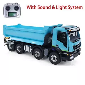 1/14 Hydraulischer RC Muldenkipper Metall 8x4 Funkfernsteuerung Kipper LKW Sound - Bild 1 von 12