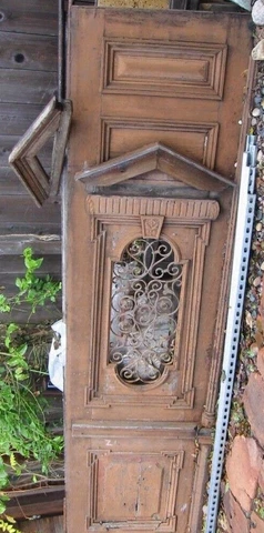 Vintage European wooden solid oak doors  with wrought iron grid $1400  OBO Cover