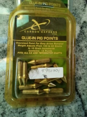 Game Tracker Carbon Express Glue-in Pig Points adj. 100 gr. To 60 gr.  12 pack - Image 1 of 2