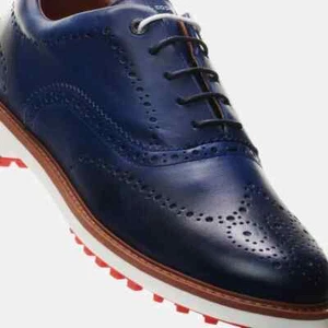 Duca Del Cosma Men Golf Shoes Blue Wing Tip White Red - Picture 1 of 3