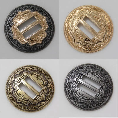 1-1/4" Western Slotted Concho Buckles with Slots Saddle Tack Craft Cart Belt - Image 1 of 4