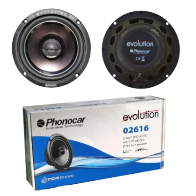 2 ALTOPARLANTI PHONOCAR EVOLUTION 02616 coassiali 2 vie da 16,5 cm 50 watt rms - Immagine 1 di 4
