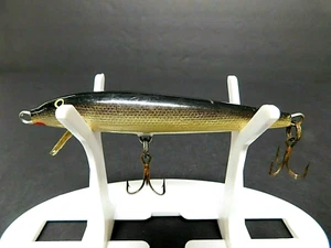 Vintage Rapala Floating Lure Made in Ireland Black/Gold/White Belly VG Vntg. Con - Bild 1 von 9