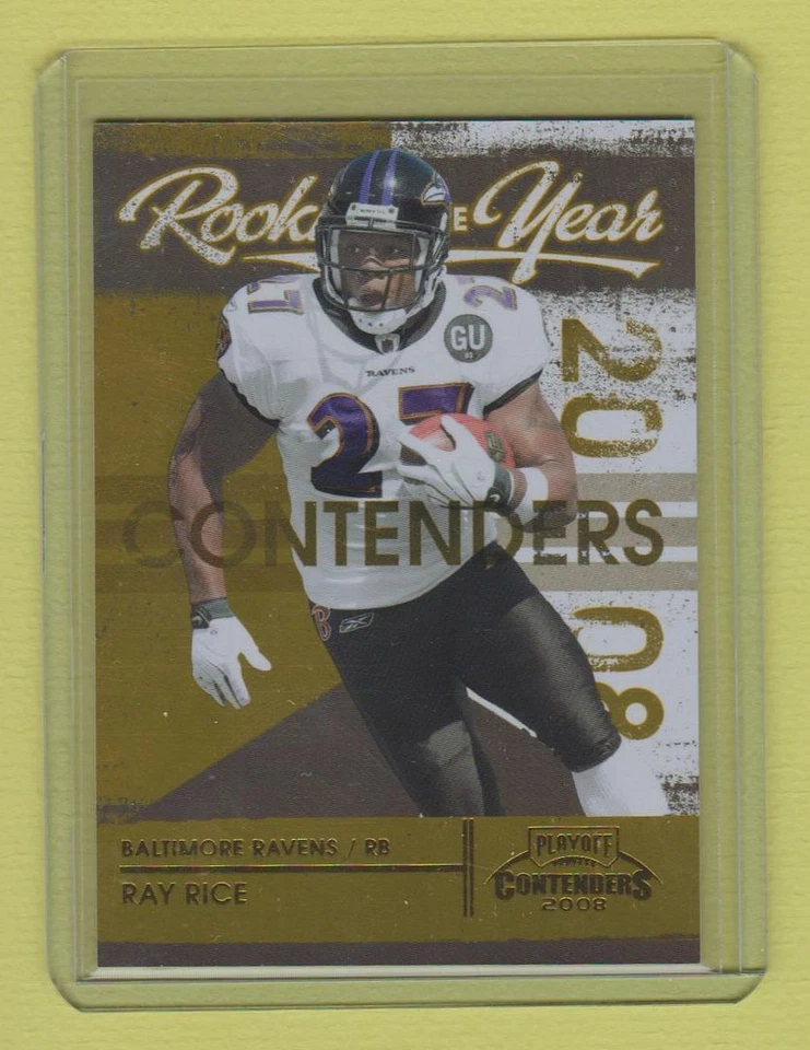 2008 Playoff Contenders Rookie of the Year Ray Rice Ravens #27/100 Jersey # - Image 1 of 1