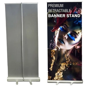 2 STCK. 33 Zoll × 81 Zoll Standard Einziehbarer Roll Up Banner Ständer Messe Werbeschild - Bild 1 von 9