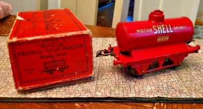 hornby trains o gauge tin vintage motor spirt shell petrol tanker wagon - Image 1 of 4
