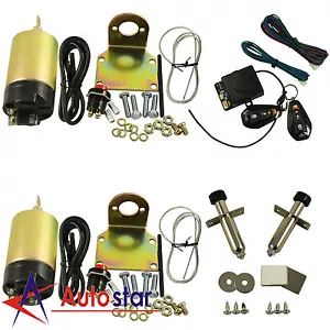 100lb Shaved Door Handle Kit 2 Door Popper Solenoid Street Rat Hot Rod Car Truck - Foto 1 di 12