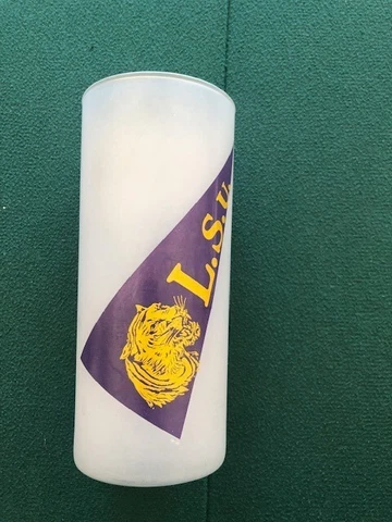 LSU frosted high ball glass - pennant/mascot image - Fine shape! Cover
