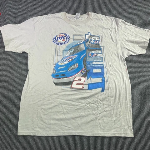 Kurt Busch NASCAR T Shirt Mens 2XL 2X Gray Back Hit Autographed Auto Racing Cover