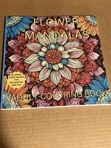 Flower Mandala Coloring Book - 60 Single Sided images - Stress Relief - Relax - Picture 1 of 2