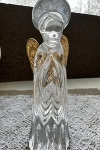 Gotham Lead Crystal Nativity praying angel gold filigree wings Made In Germany - Picture 1 of 9