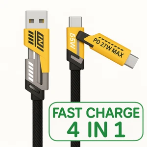 4 in 1 Multi USB PD Charger Charging Cable Cord For iPhone USB C Samsung Android - Picture 1 of 14