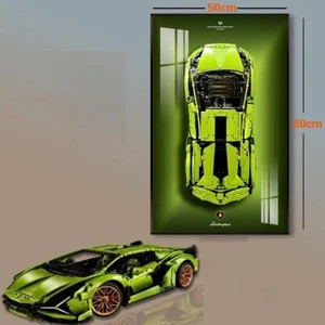 Metal Wall display for LEGO® Technic 42115 Lamborghini Sián FKP 37 (Style A) - Picture 1 of 10