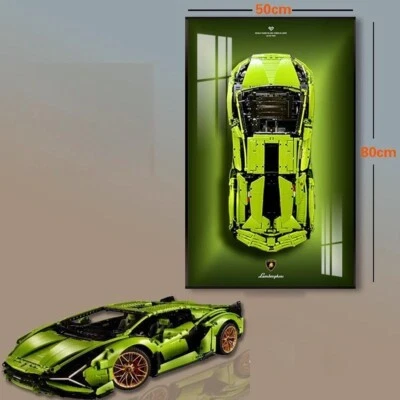 Metal Wall display for LEGO® Technic 42115 Lamborghini Sián FKP 37 (Style A) - Image 1 of 4