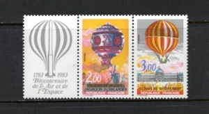 S0488 France 1983 aviation balloons PAIR & LABEL MNH - Afbeelding 1 van 1