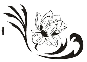 Pochoir mural peintre T-shirt pochoir W-009 fleur ~ design UMR