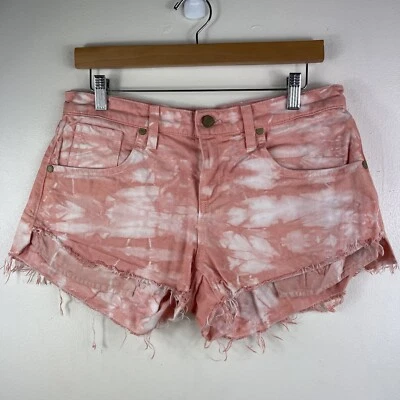 Ramy Brook Christy Boyfriend Tie Dye Pink Denim Cutoff Shorts Womens Size 26 - Image 1 of 4