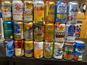 VERKAUFT? Japan Bierdosen x22 LEER 350 ml TOP-VERSIEGELT ZÜGE Sakura STERNE Orion - Bild 1 von 8