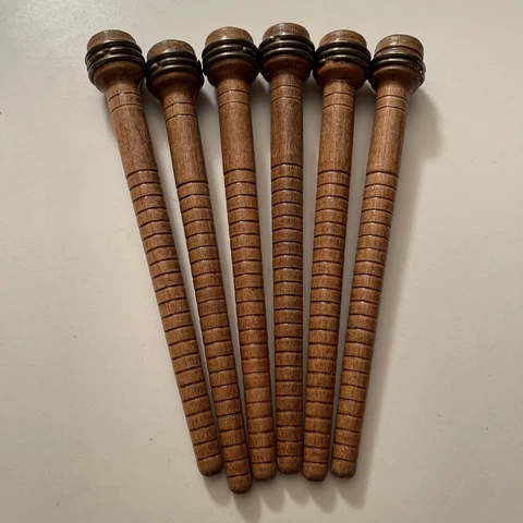 Vintage Wood Textile Thread Yarn Weaving Spindle Spools Bobbins LOT 6 Cover