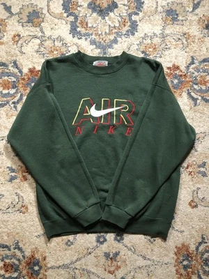 Vintage Nike Sweatshirt Mens Large Green Air Swoosh Embroidered Made USA 90s - Image 1 of 4