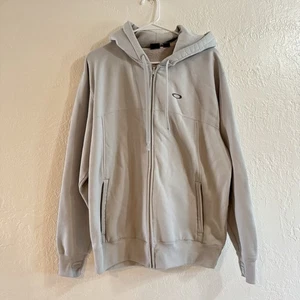 Giacca con cappuccio e zip intera Oakley vintage uomo panna taglia L anni 90 - Foto 1 di 3