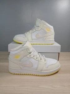 Nike Air Jordan 1 Mid Sail Laser Naranja Sin Caja Reino Unido 5 Entrenadores Muy Buen Estado - Imagen 1 de 9