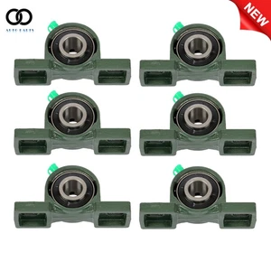 New 6Pcs UCP204-12 Pillow Block Mounted Ball Bearing 3/4" Bore Cast Iron Base - Picture 1 of 12