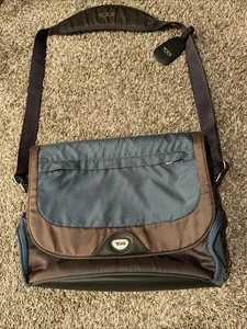 TUMI Borsa Bagaglio per Laptop Trasporto Tracolla Blu Grigio Scatto - Foto 1 di 16