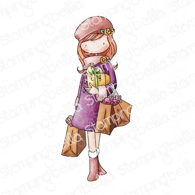 TINY TOWNIE MAISIE GOES GIFT SHOPPING-Stamping Bella Cling Rubber Stamp Craft - Image 1 of 4