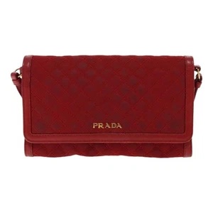 Prada Tessuto Red Synthetic Shoulder Bag Authentic - Picture 1 of 23