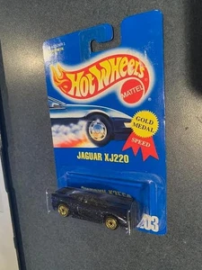 Neu im Karton 1991 Hot Wheels Blue Card Jaguar XJ220 DUNKELBLAU mit goldenem UH Wheel - Bild 1 von 3