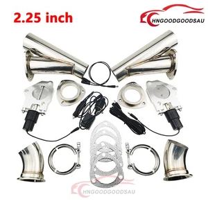 2.25 inch Dual Electric Exhaust Valve Y Pipe Control Motor Kit w/ Manual Switch - Picture 1 of 16