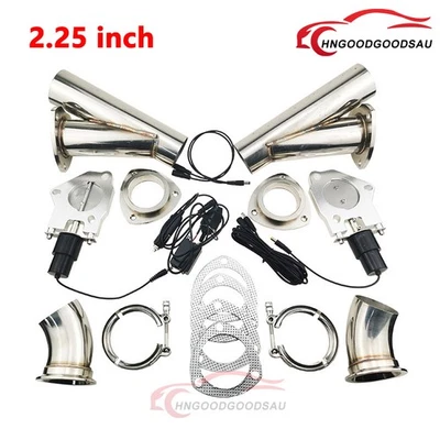 2.25 inch Dual Electric Exhaust Valve Y Pipe Control Motor Kit w/ Manual Switch - Image 1 of 4