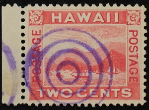 Hawaii Used Stamp #81 2c View of Honolulu Sheet Margin. Superb. Purple Cancel. - Picture 1 of 2