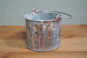 Vintage Metal Paint Kettle Plant Pot Planter - Picture 1 of 6