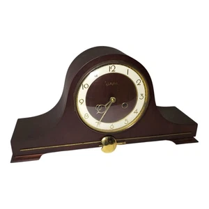 Antico HECO German Wood Mantel Clock Erhard Jauch fabbrica di orologi 16" - Foto 1 di 5