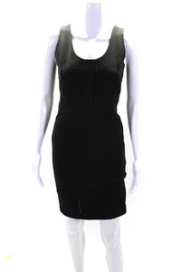 Robert Rodriguez Womens Sleeveless Back Zip Abstarct Knit Dress Black Size 4 - Picture 1 of 7