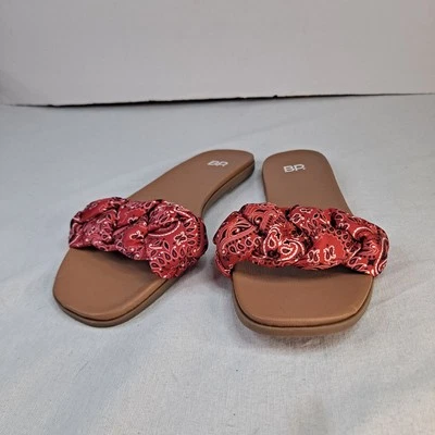 Sandalias deslizantes para mujer Santos2 Rojo 8 Bandana trenzada Boho Country Prairie  Foto 1 de 4